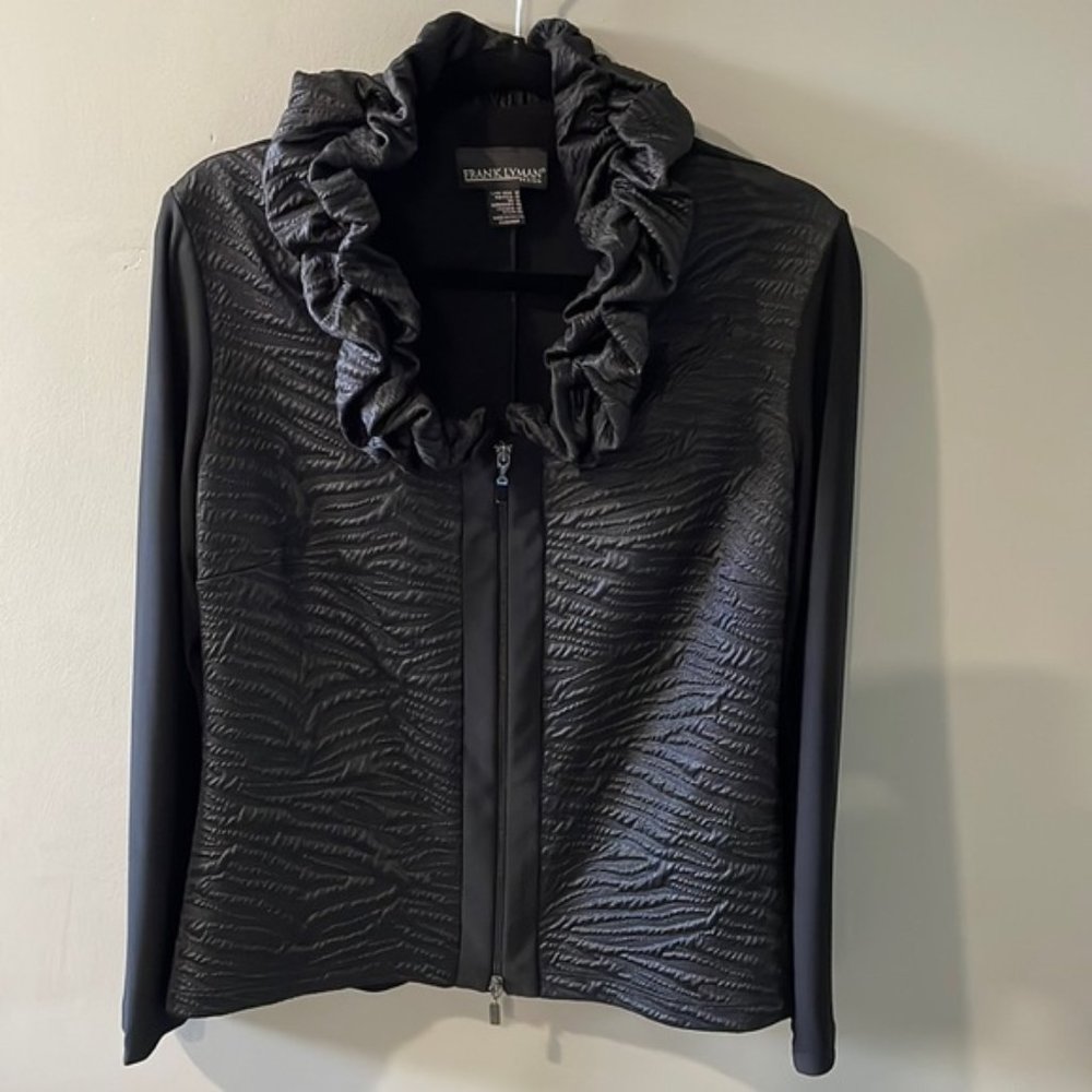 Frank Lyman Design Textured Animal Print 3-D Ruffle